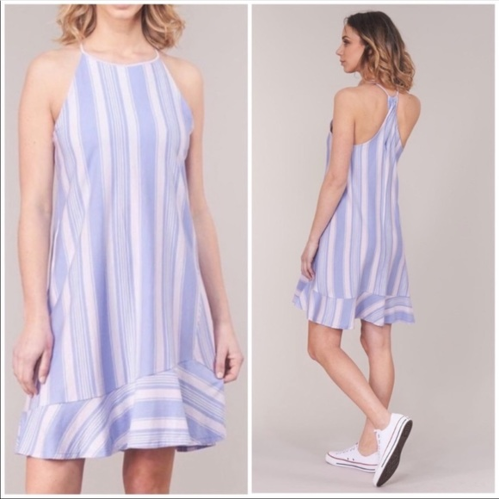 Patagonia Alpine Valley Dress In Granite Stripe Light‎ Violet Blue